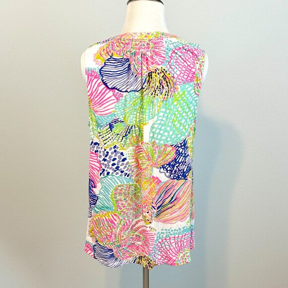 Lilly Pulitzer Essie Floral Tank Top Size L - Picture 3 of 8